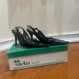 Sacha London kitten heel slingbacks